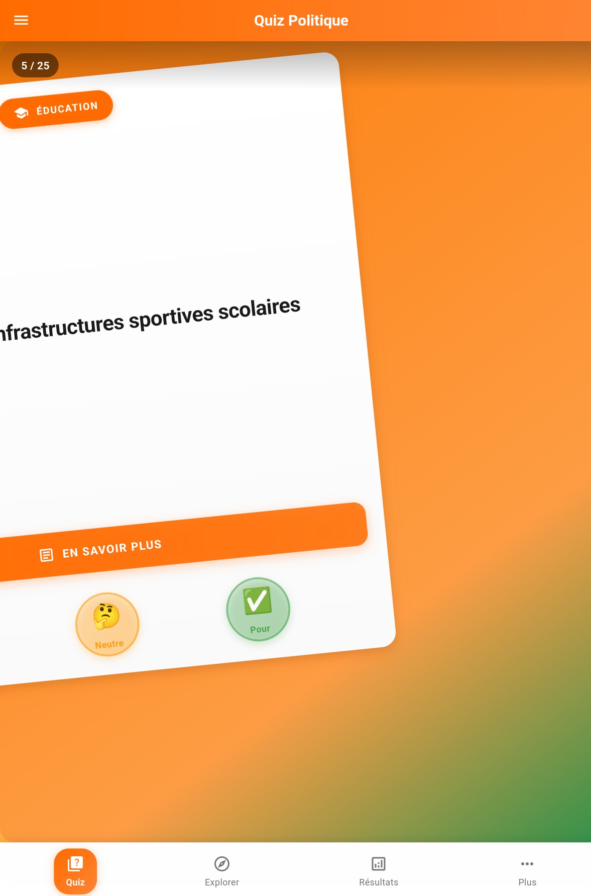 Podium des candidats